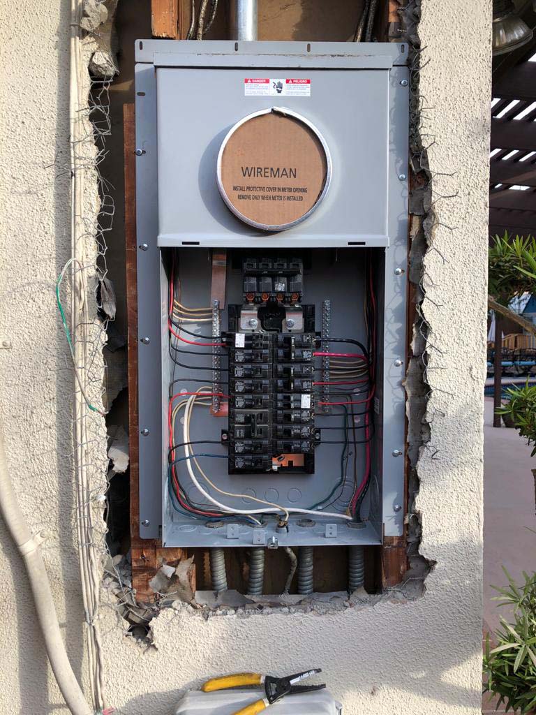 Open electrical panel showing wiring